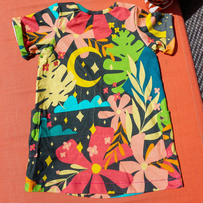 Cool Kid Pocket Dress - Short Sleeve 🌴 Kids 2Y-10Y | Palm Springs Casual Prints